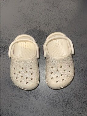 CROCS White glitter